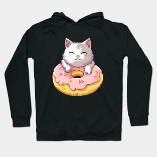 Cute cat with donut #2 Hoodie